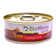 BioMenu KITTEN Консервы для котят мясной паштет с Говядиной 95%-МЯСО. Вес: 100 г