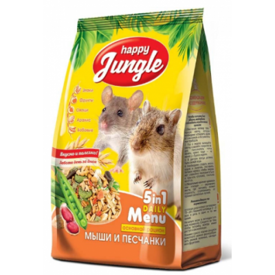 HAPPY JUNGLE Корм для мышей и песчанок. Вес: 400 г