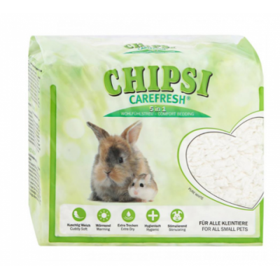 CHIPSI Carefresh Наполнитель подстилка Pure White белый бумажный для мелких домашних животных и птиц 10 л